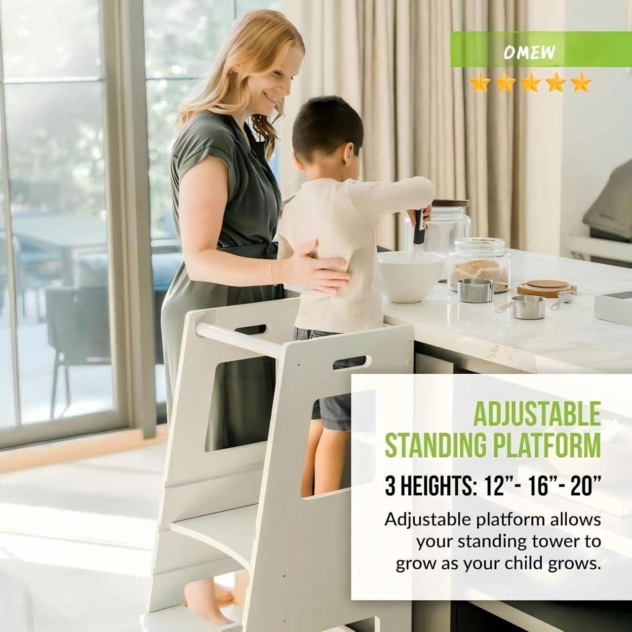 OMEW Standing Tower — adjustable standing platform, 3 heights: 12", 16", 20"